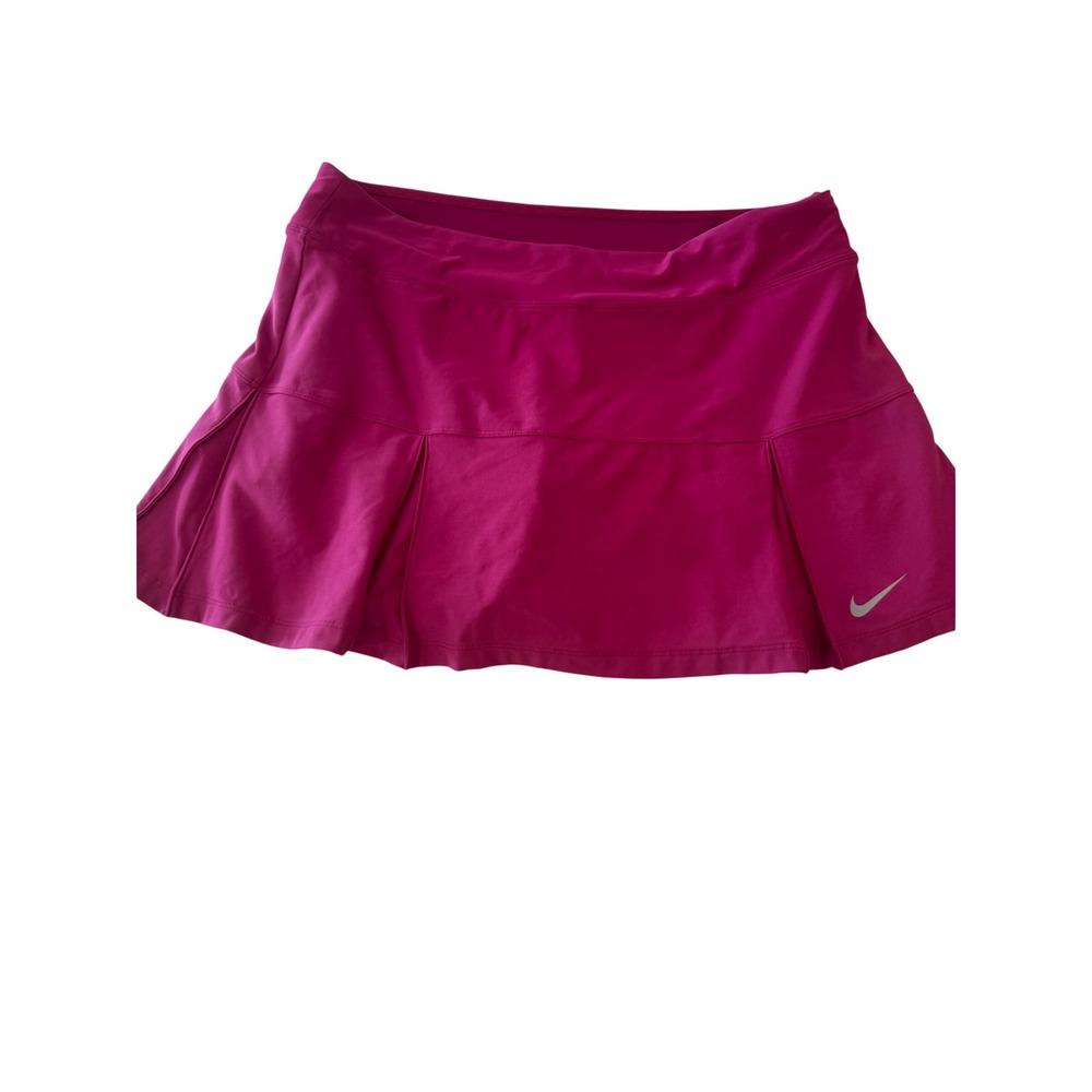 Nike Womens Dri-FIT Athletic Skort Magenta Pink Pleated Tennis Golf Skirt L Long